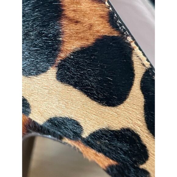 L’Autre Chose Leopard Print Calf Hair Leather Heels Platform Peep Toe Flower - Picture 6 of 10